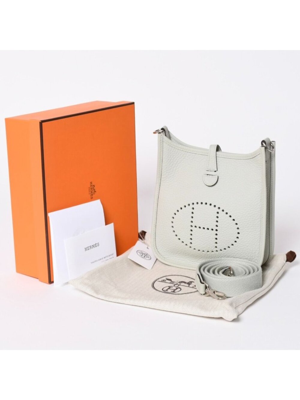 Hermes Evelyne TPM Shoulder Bag Taurillon Clemence Gryneve Silver